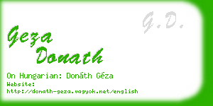 geza donath business card