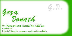 geza donath business card